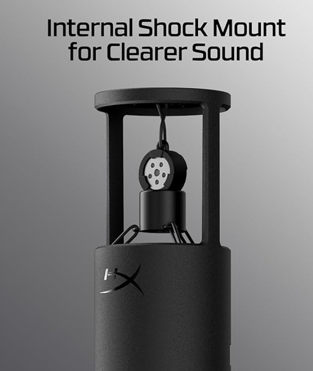HyperX Solocast 2 Wired Microphone for Windows; NGENUITY, Tap-to-Mute Sensor, Cardioid Polar Pattern, Black, 368gm (AR0A0AA) - Image 2